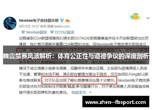 魏震禁赛风波解析：体育公正性与道德争议的深度剖析